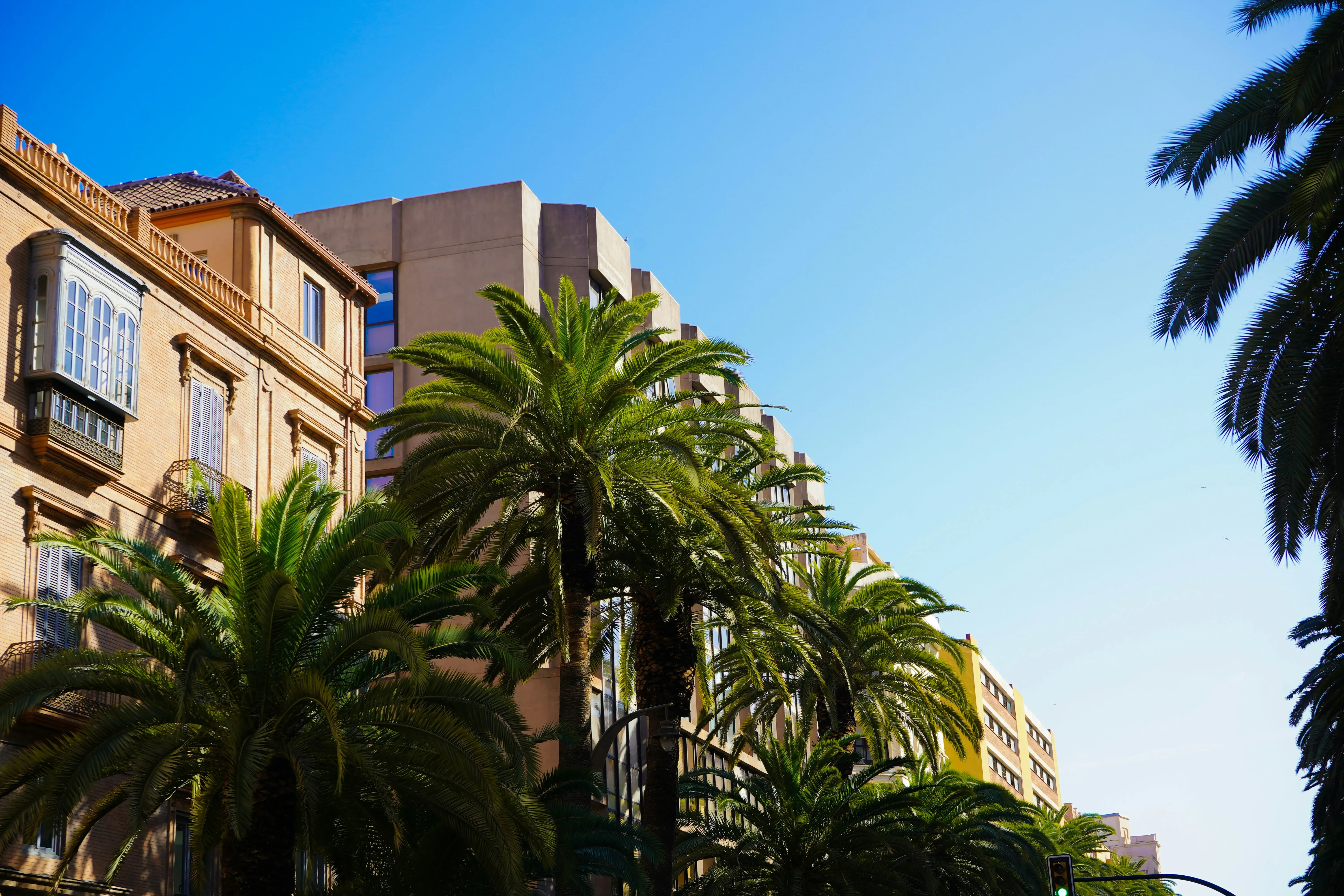 Vista panorámica del puerto de Málaga con edificios residenciales