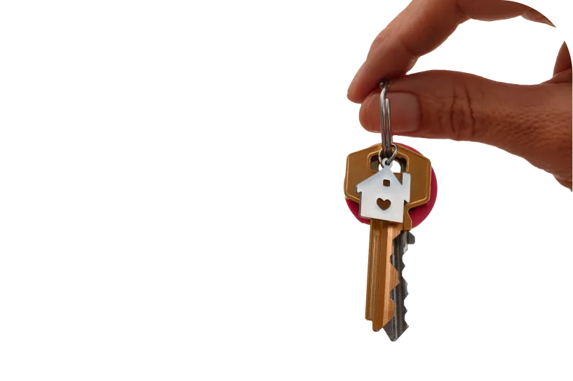 Familia recibiendo las llaves de su nuevo hogar